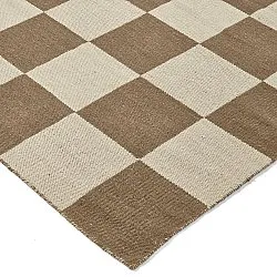 Tappeto In Lana - Scacco (marrone/beige)