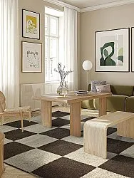 Tappeto In Lana - Scacco (nero/beige)