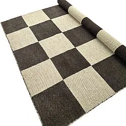 Tappeto In Lana - Scacco (nero/beige)