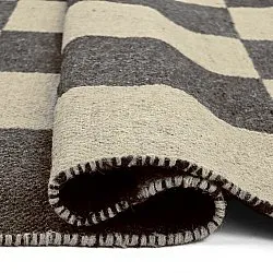 Tappeto In Lana - Scacco (nero/beige)