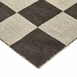 Tappeto In Lana - Scacco (nero/beige)
