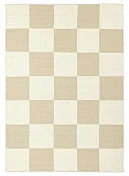 Tappeto In Lana - Scacco (bianco/beige)