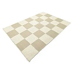 Tappeto In Lana - Scacco (bianco/beige)