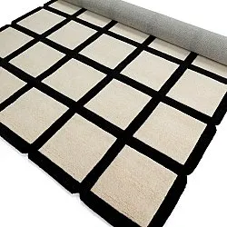 Tappeto In Lana - Syl Hand Tufted Wool Premium (bianco/nero)