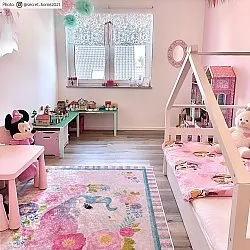 Tappeti per bambini - Unicorn Flowers (rosa)
