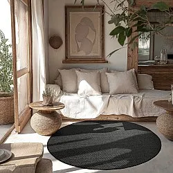 Tappeto rotondo - Indoor/Outdoor Bennett (nero)
