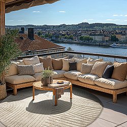 Tappeto rotondo - Indoor/Outdoor Devon (beige)