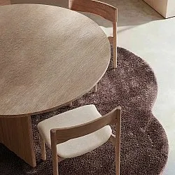Tappeto Rotondo Ondulato - Aranga Super Soft Fur (marrone scuro)