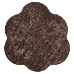 Tappeto Rotondo Ondulato - Aranga Super Soft Fur (marrone scuro)