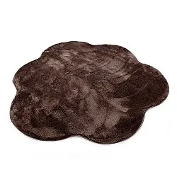 Tappeto Rotondo Ondulato - Aranga Super Soft Fur (marrone scuro)