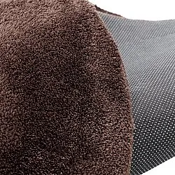 Tappeto Rotondo Ondulato - Aranga Super Soft Fur (marrone scuro)