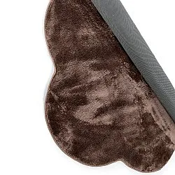 Tappeto Rotondo Ondulato - Aranga Super Soft Fur (marrone scuro)
