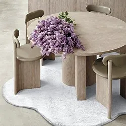 Tappeto Rotondo Ondulato - Aranga Super Soft Fur (bianco)