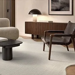 Tappeto in lana ondulato - Diu Hand Tufted Wool Premium (crema)