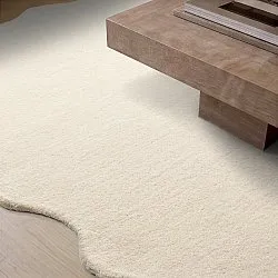 Tappeto in lana ondulato - Diu Hand Tufted Wool Premium (crema)
