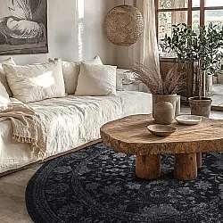 Tappeto rotondo - Peking Majestic (nero)