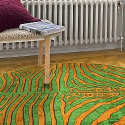 Tappeto rotondo - Zebra (verde/arancione)