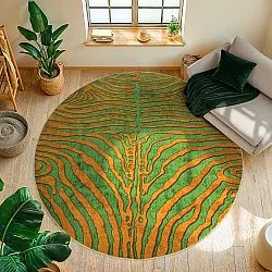 Tappeto rotondo - Zebra (verde/arancione)
