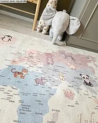 Tappeti per bambini - Animal Map (beige)