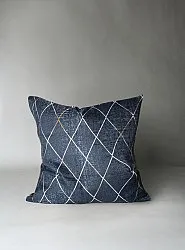 Homescapes Federa Per Cuscino In Velluto Riccio, 55x55 Cm, Colore Blu Notte, Con Cerniera, Per Divano O Letto