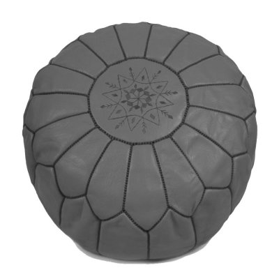Sittpuff - Marockansk läderpuff (grå)