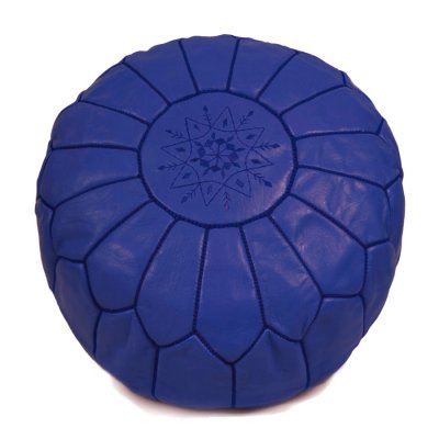 Sittpuff - Marockansk läderpuff (blå)