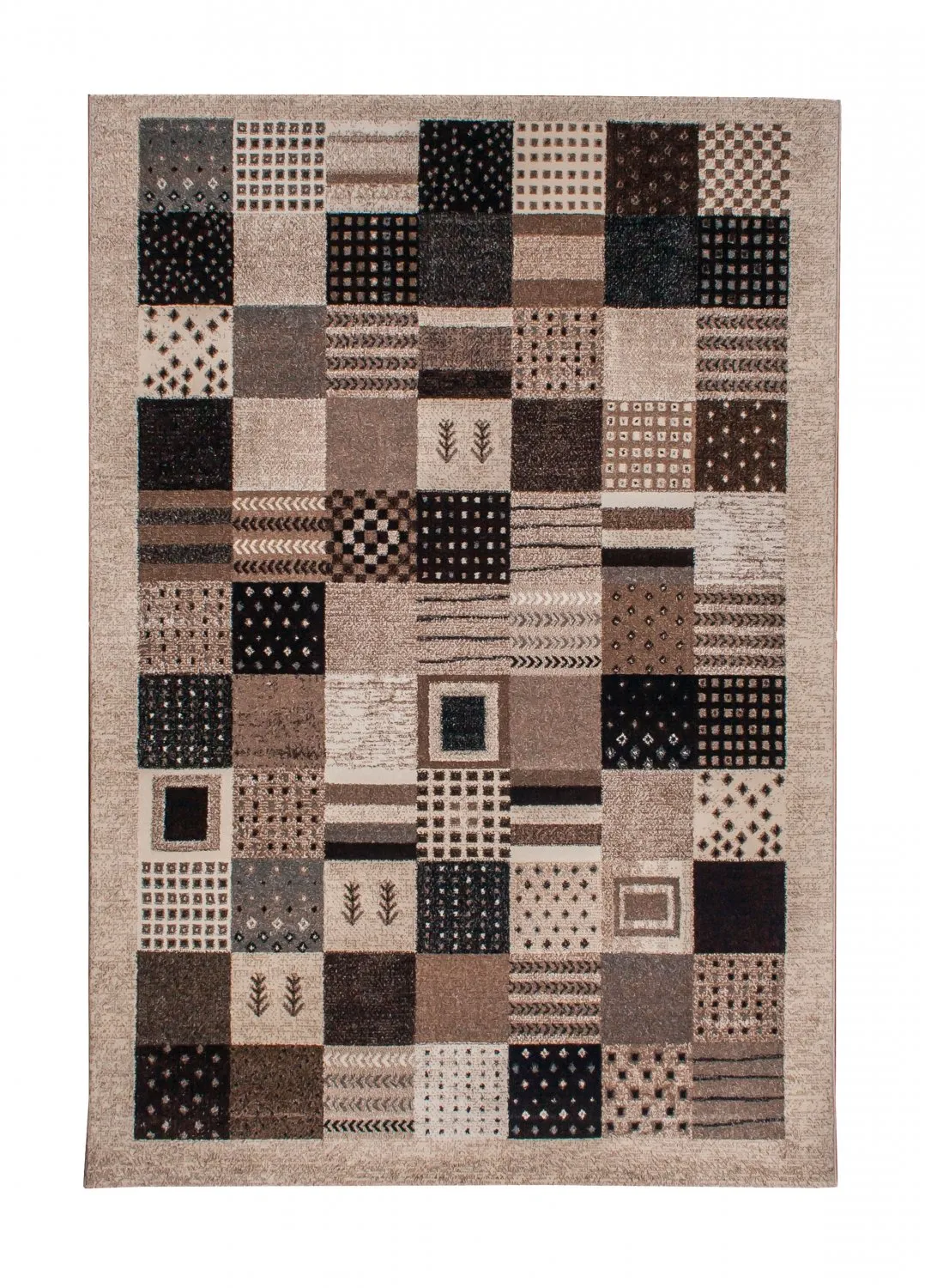 Tappeto Wilton - Ethno Square (marrone/grigio)