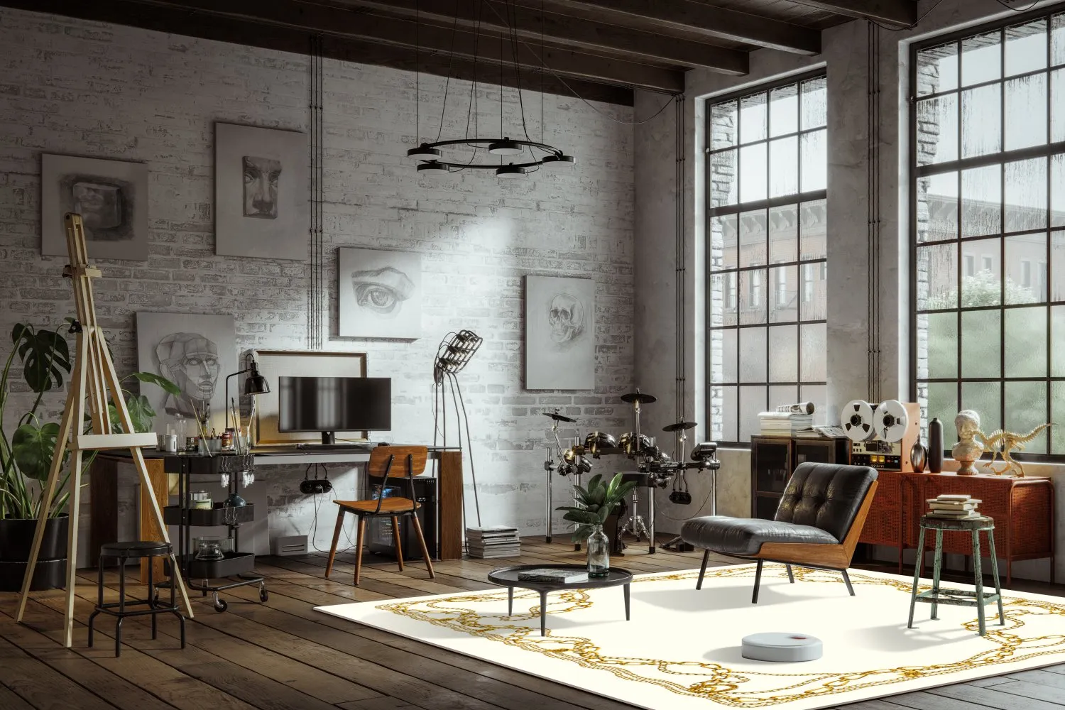 Tappeto Wilton - Silea (bianco/oro)