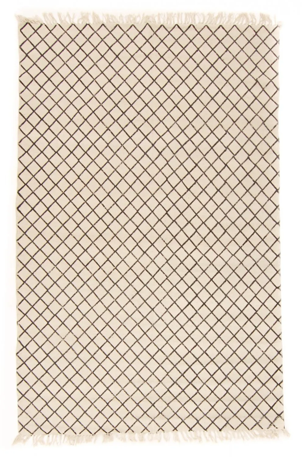 Tappeto Di Stracci - Agadir (nero/bianco)