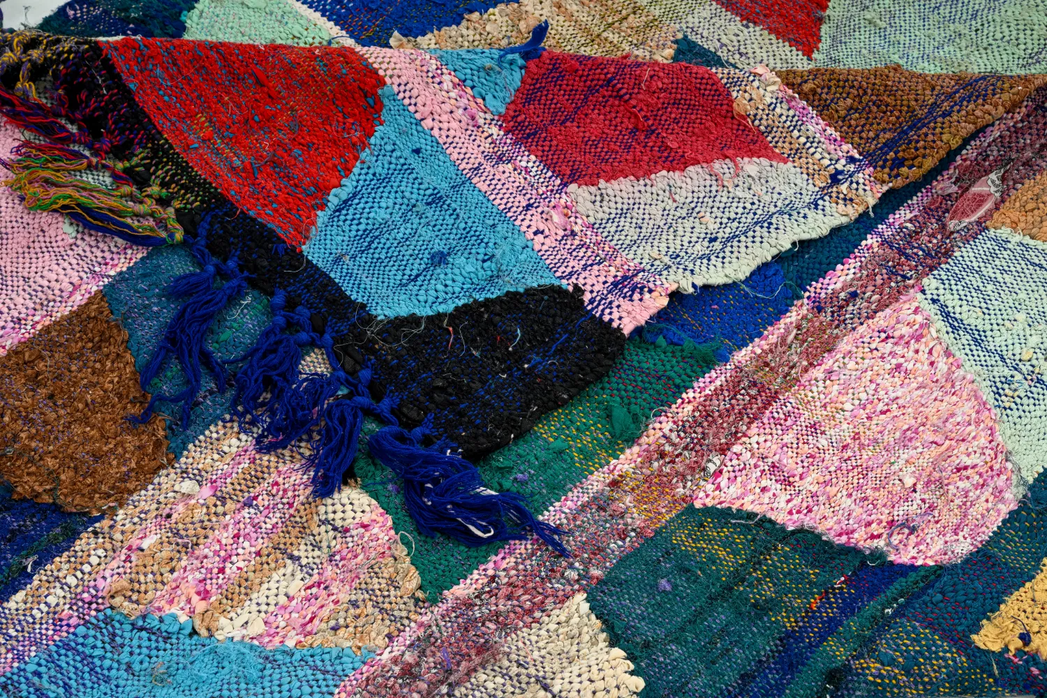 Tappeto Berberi Dal Marocco Boucherouite 140 x 290 cm