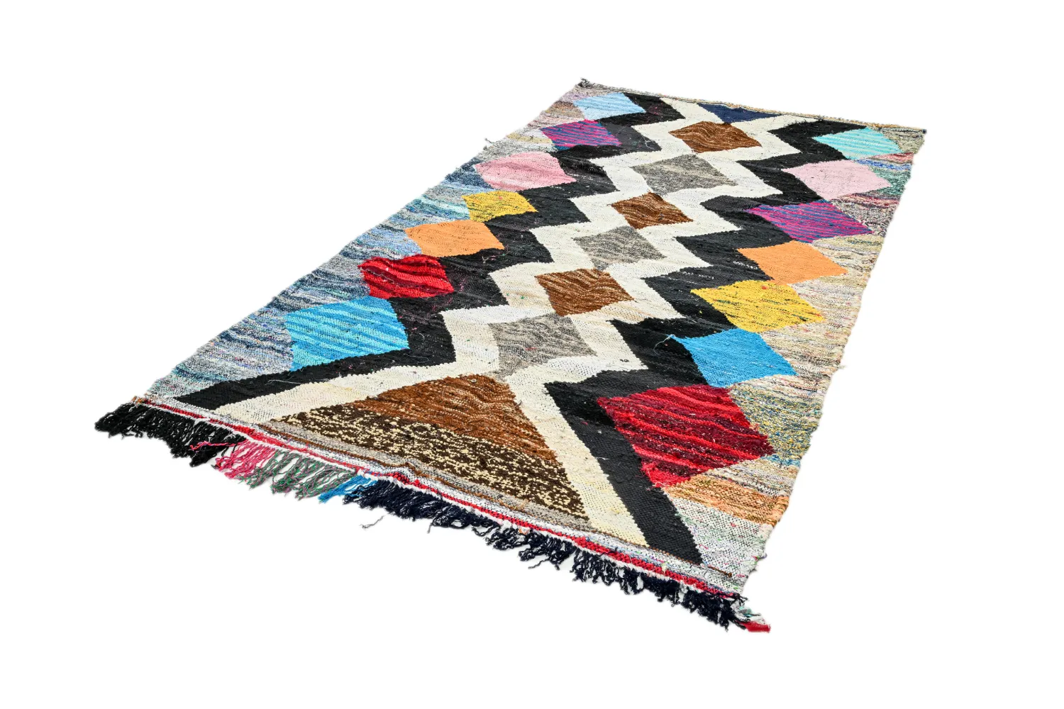Tappeto Berberi Dal Marocco Boucherouite 140 x 270 cm