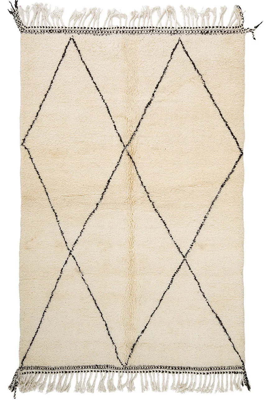 Tappeto Kilim In Stile Berbero Del Marocco Beni Ourain 165 x 260 cm