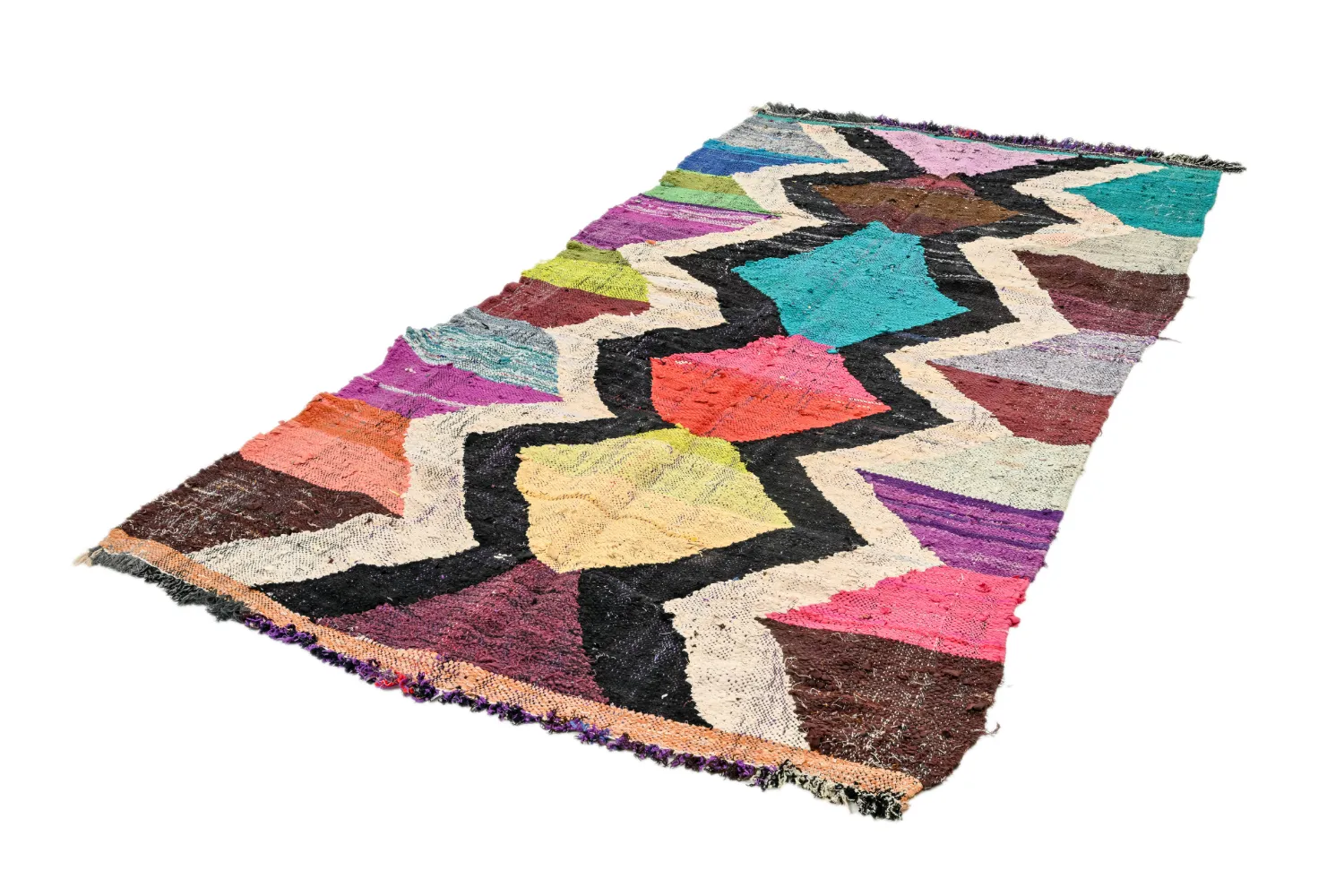 Tappeto Berberi Dal Marocco Boucherouite 135 x 245 cm