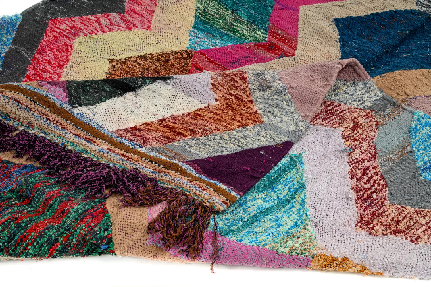 Tappeto Berberi Dal Marocco Boucherouite 135 x 260 cm
