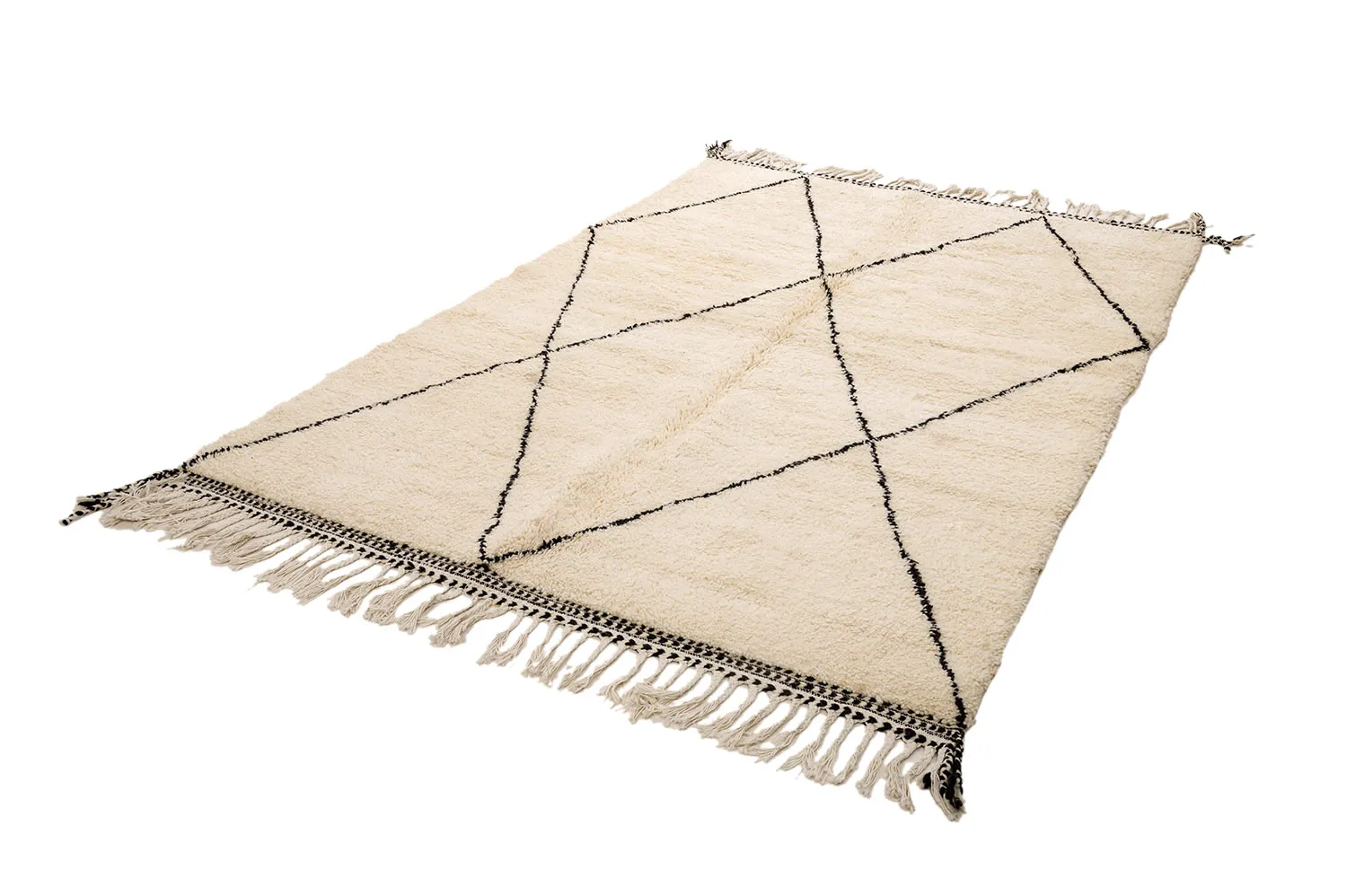 Tappeto Kilim In Stile Berbero Del Marocco Beni Ourain 165 x 260 cm