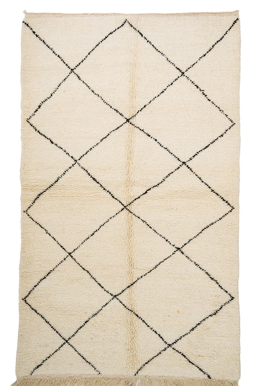 Tappeto Kilim In Stile Berbero Del Marocco Beni Ourain 155 x 275 cm