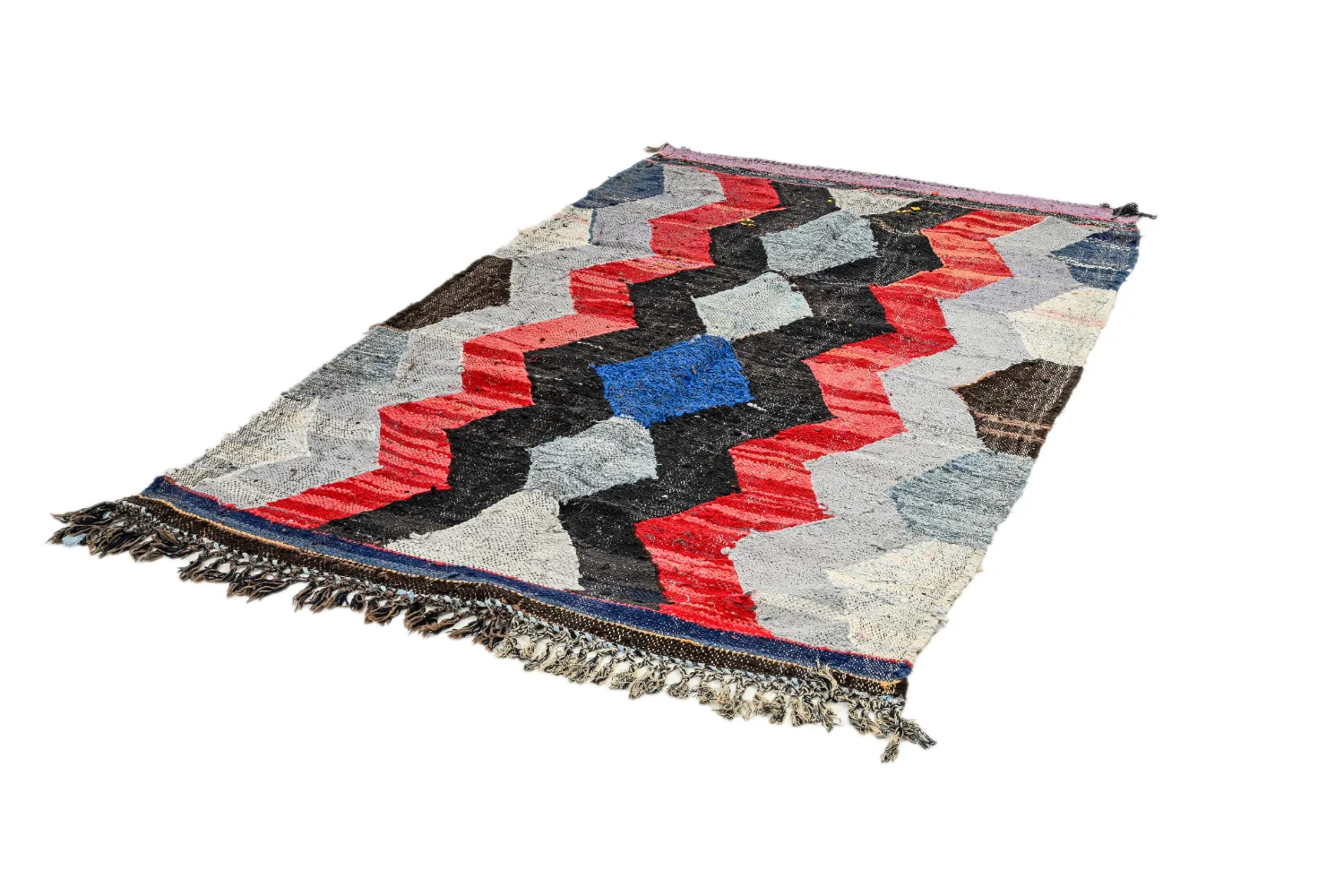 Tappeto Berberi Dal Marocco Boucherouite 135 x 225 cm