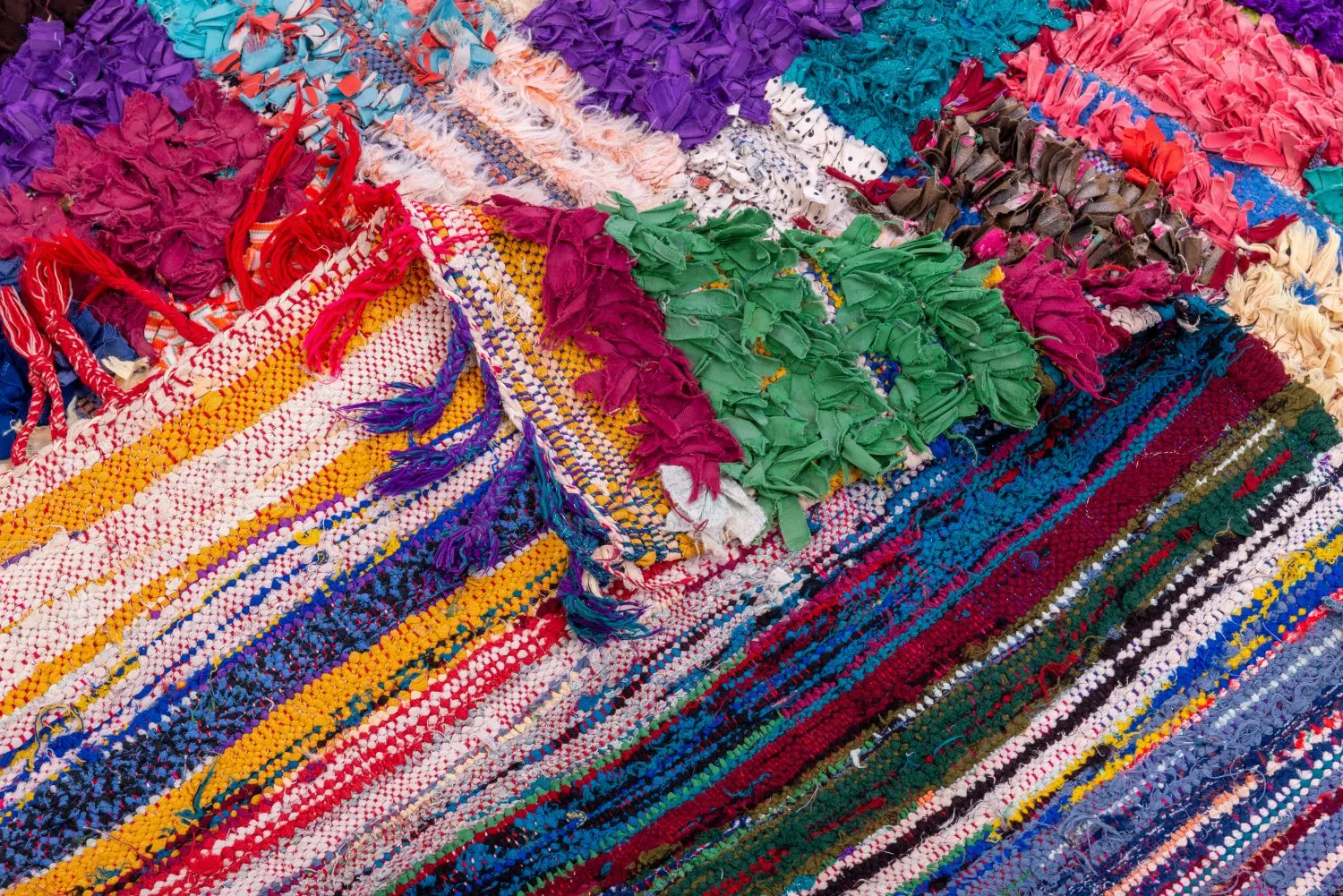 Tappeto Berberi Dal Marocco Boucherouite 210 x 150 cm