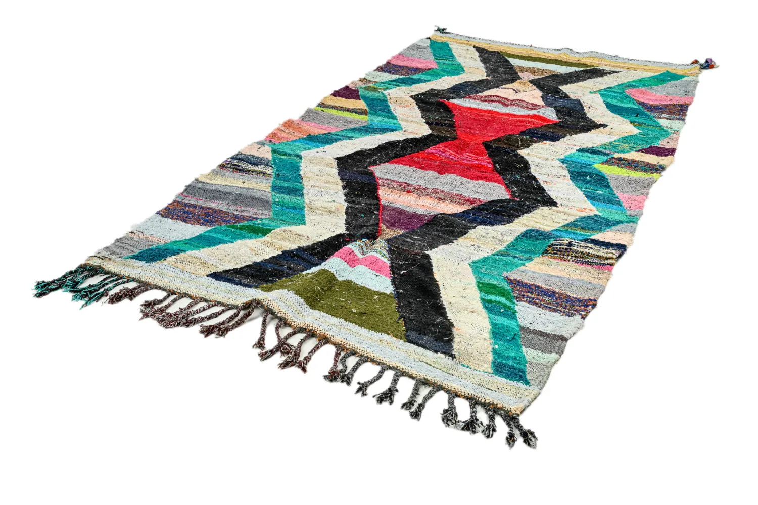 Tappeto Berberi Dal Marocco Boucherouite 140 x 260 cm