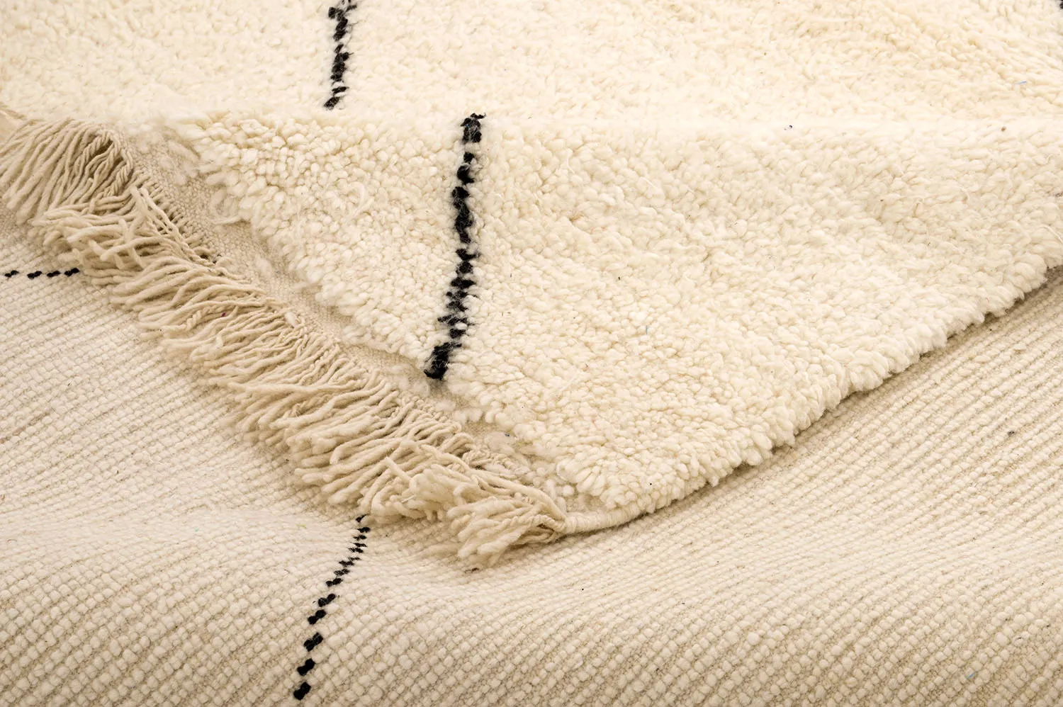 Tappeto Kilim In Stile Berbero Del Marocco Beni Ourain 155 x 275 cm