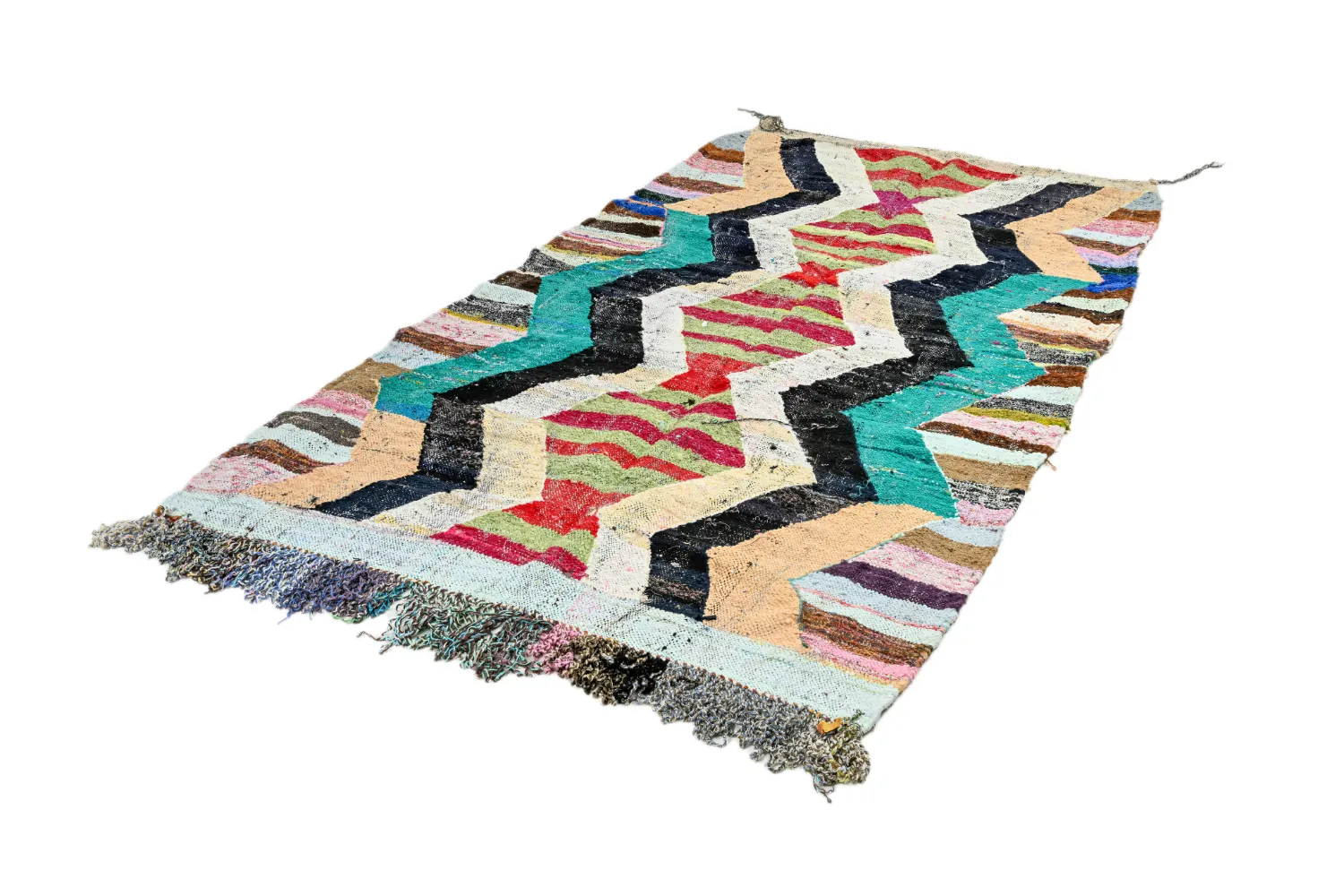 Tappeto Berberi Dal Marocco Boucherouite 140 x 265 cm