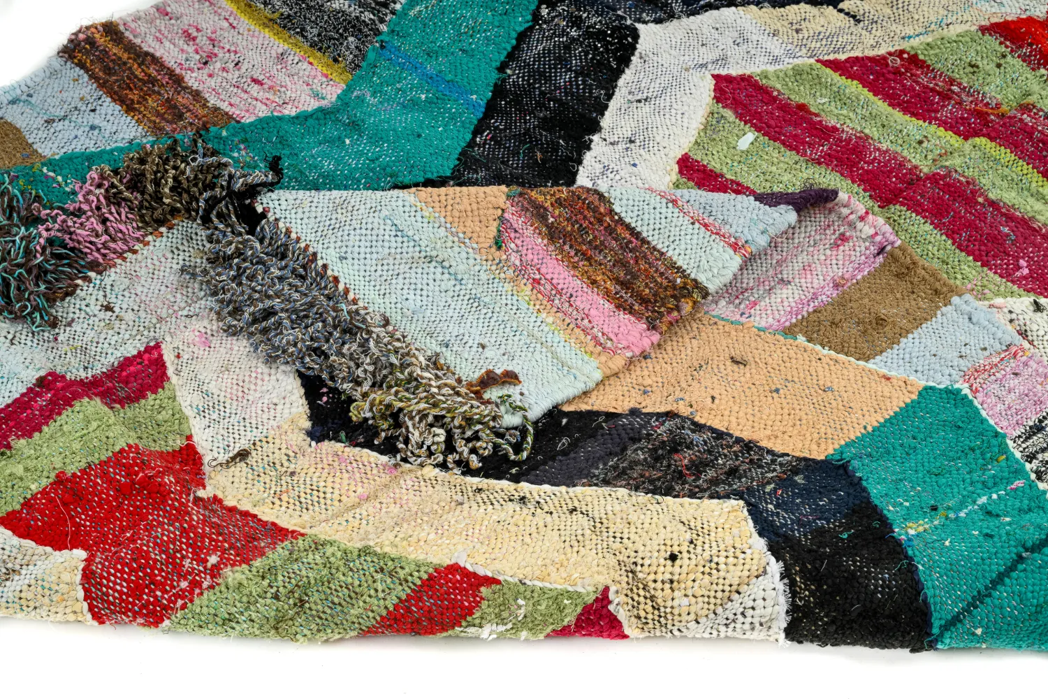 Tappeto Berberi Dal Marocco Boucherouite 140 x 265 cm