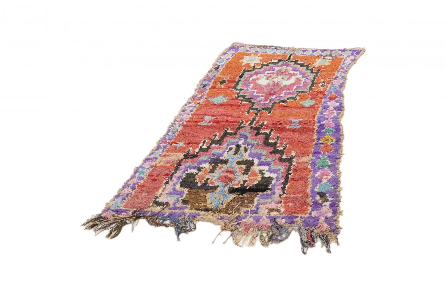 Tappeto Berberi Dal Marocco Boucherouite 220 x 105 cm