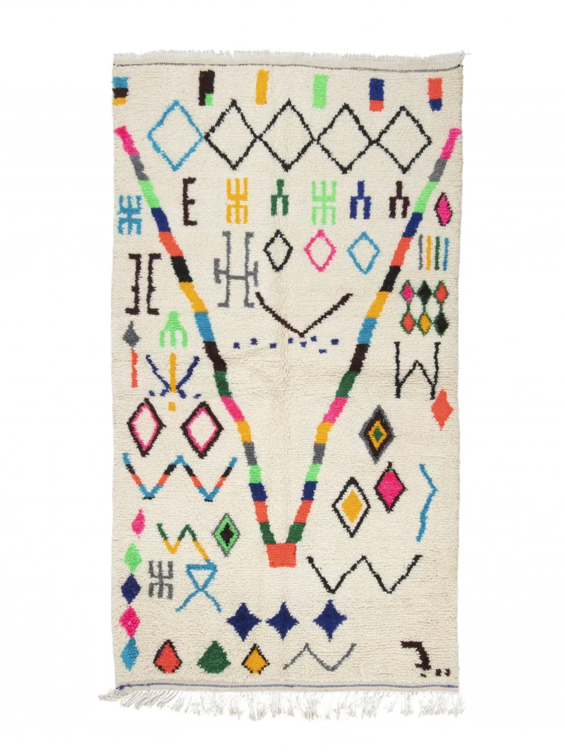 Tappeto Kilim In Stile Berbero Del Marocco Azilal 250 x 140 cm