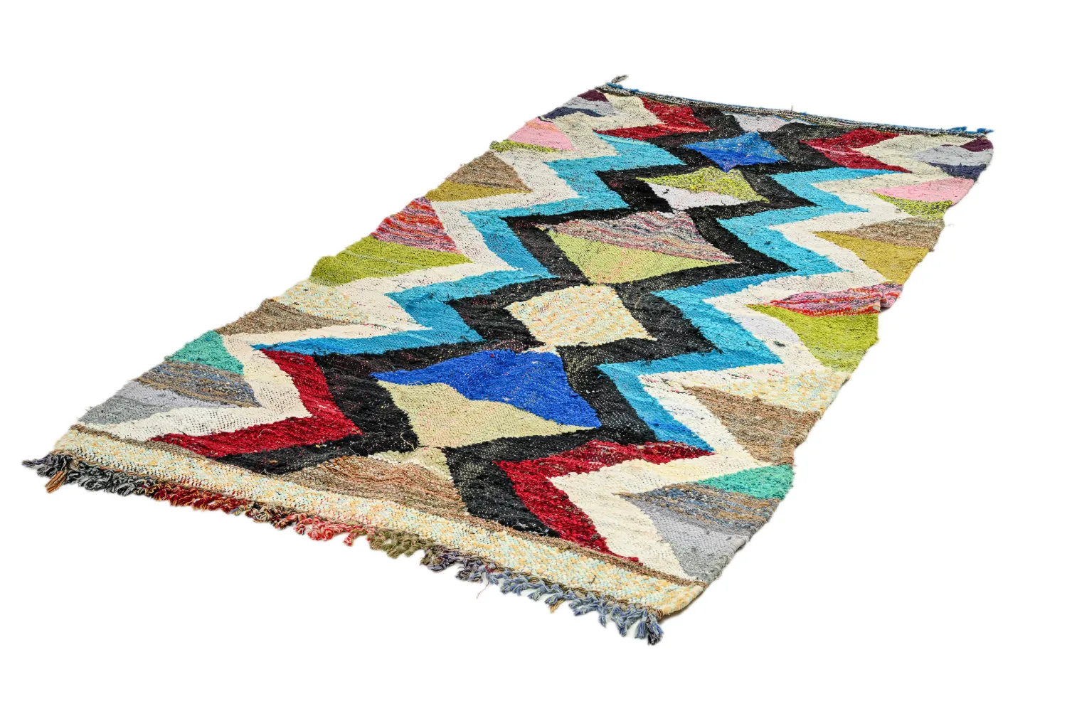 Tappeto Berberi Dal Marocco Boucherouite 125 x 250 cm