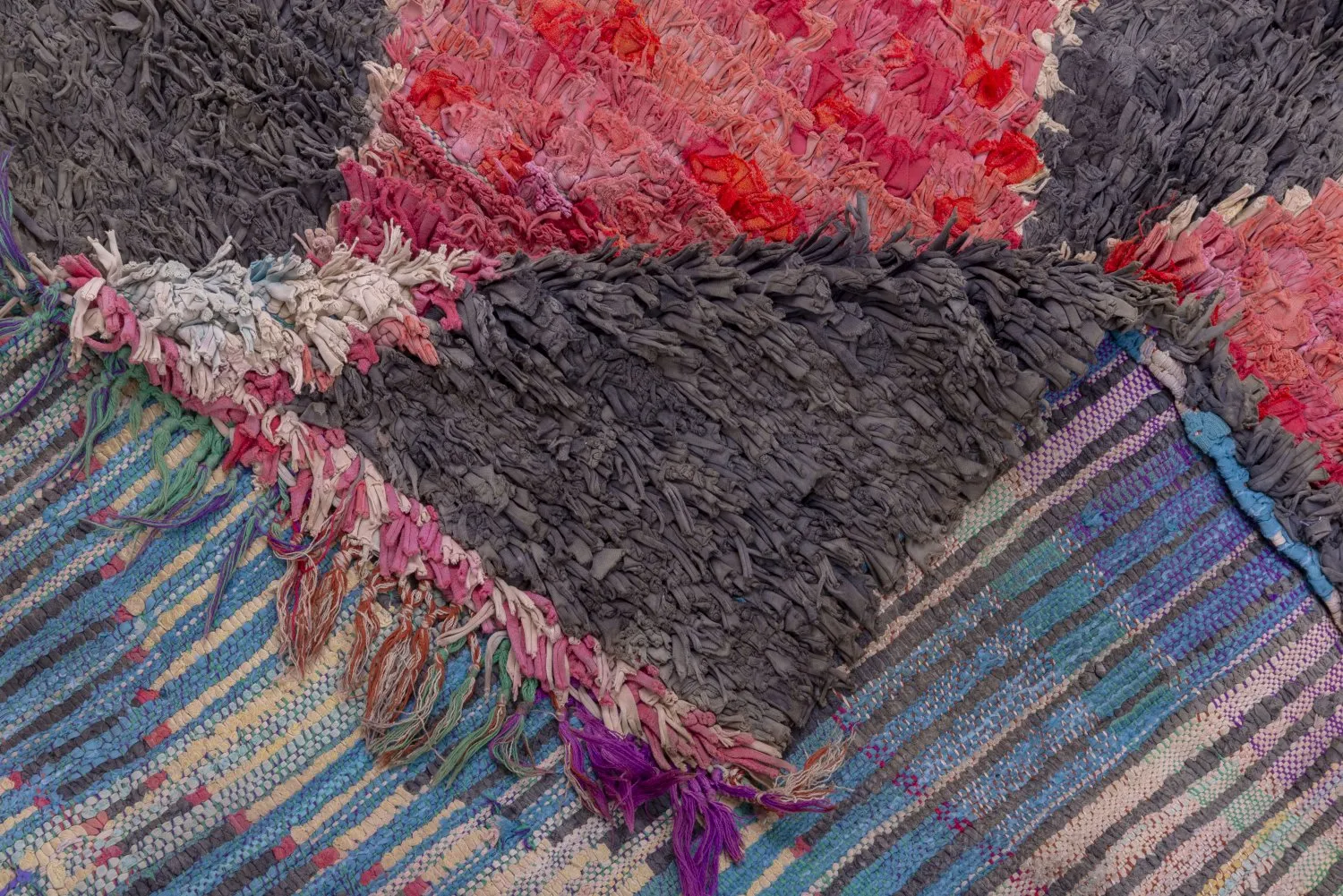 Tappeto Berberi Dal Marocco Boucherouite 245 x 105 cm