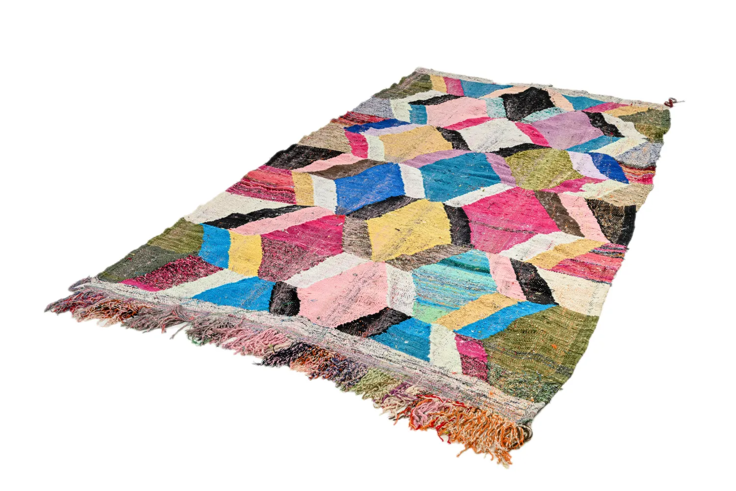 Tappeto Berberi Dal Marocco Boucherouite 150 x 275 cm