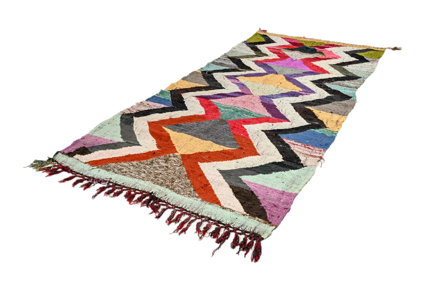 Tappeto Berberi Dal Marocco Boucherouite 140 x 305 cm