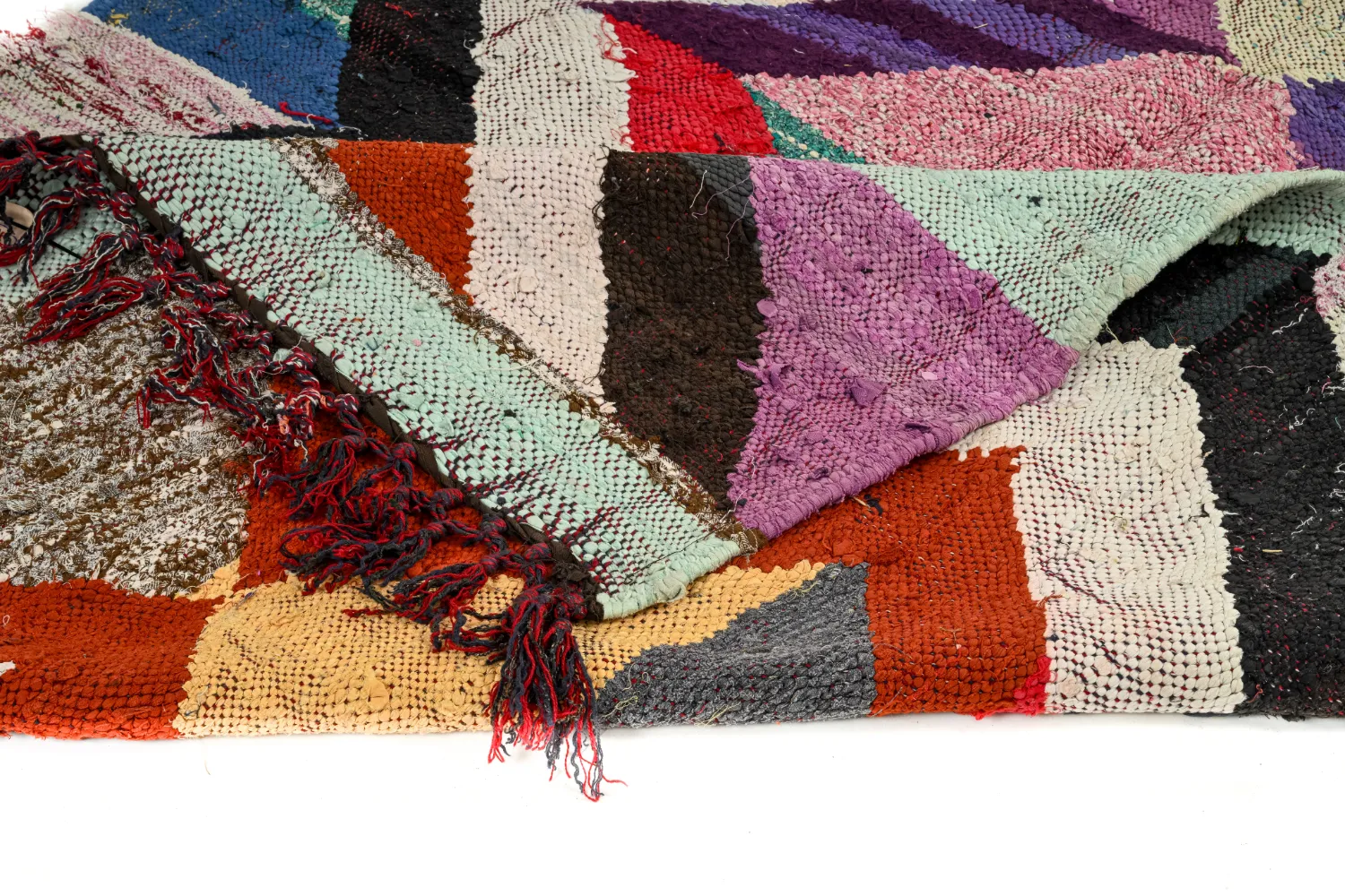 Tappeto Berberi Dal Marocco Boucherouite 140 x 305 cm