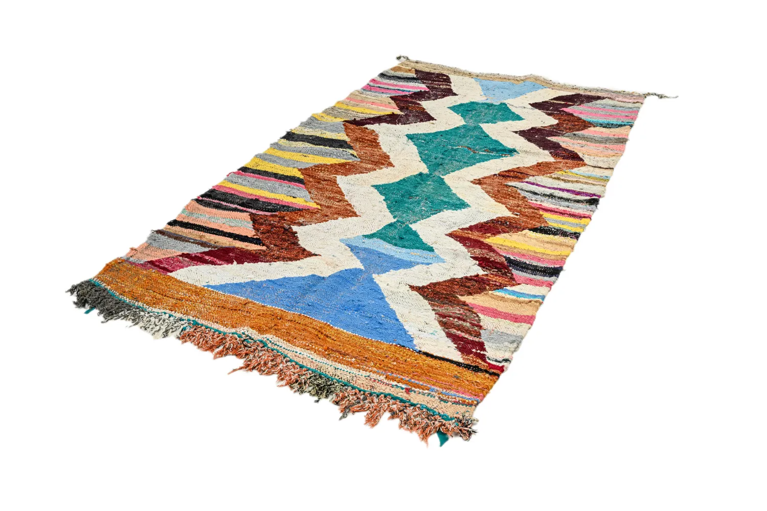 Tappeto Berberi Dal Marocco Boucherouite 125 x 225 cm